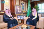 نائب أمير جازان يستقبل المدير العام لفرع وزارة البيئة والمياه والزراعة المعيَّن حديثًا
