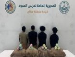 حرس الحدود بجازان يقبض على 4 مخالفين لنظام أمن الحدود لتهريب 80 كيلوجرامًا من القات