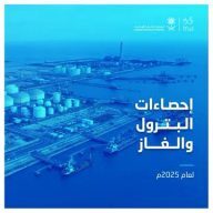 الهيئة العامة للإحصاء: إنتاج المملكة من النفط الخام بلغ 3.46 مليارات برميل عام 2025